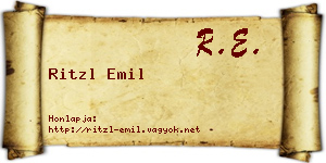 Ritzl Emil névjegykártya